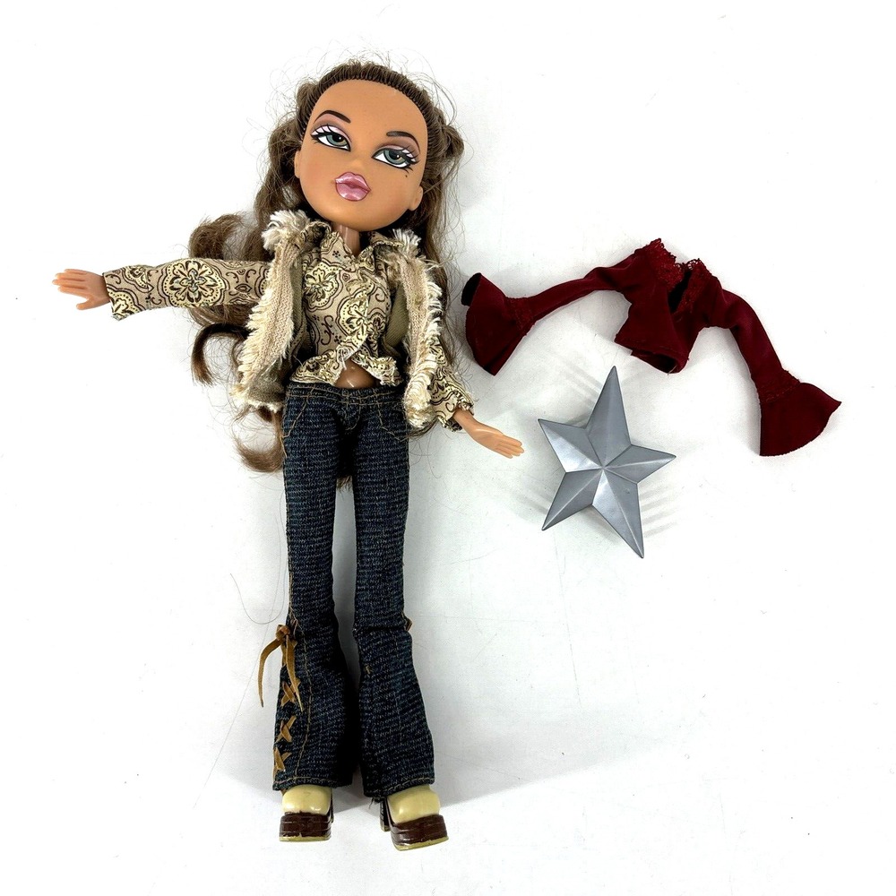 Bratz Style It Yasmin Doll First Edition Gold Denim Outfit + Brush & Top Vintage